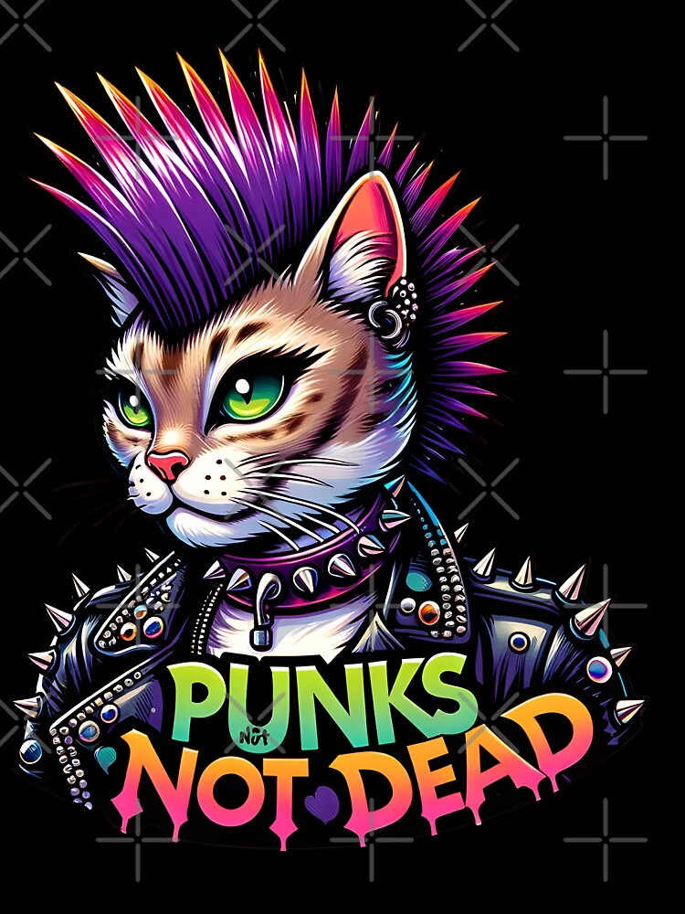 Female Neon Punk Cat Punks Not Dead by Mekone