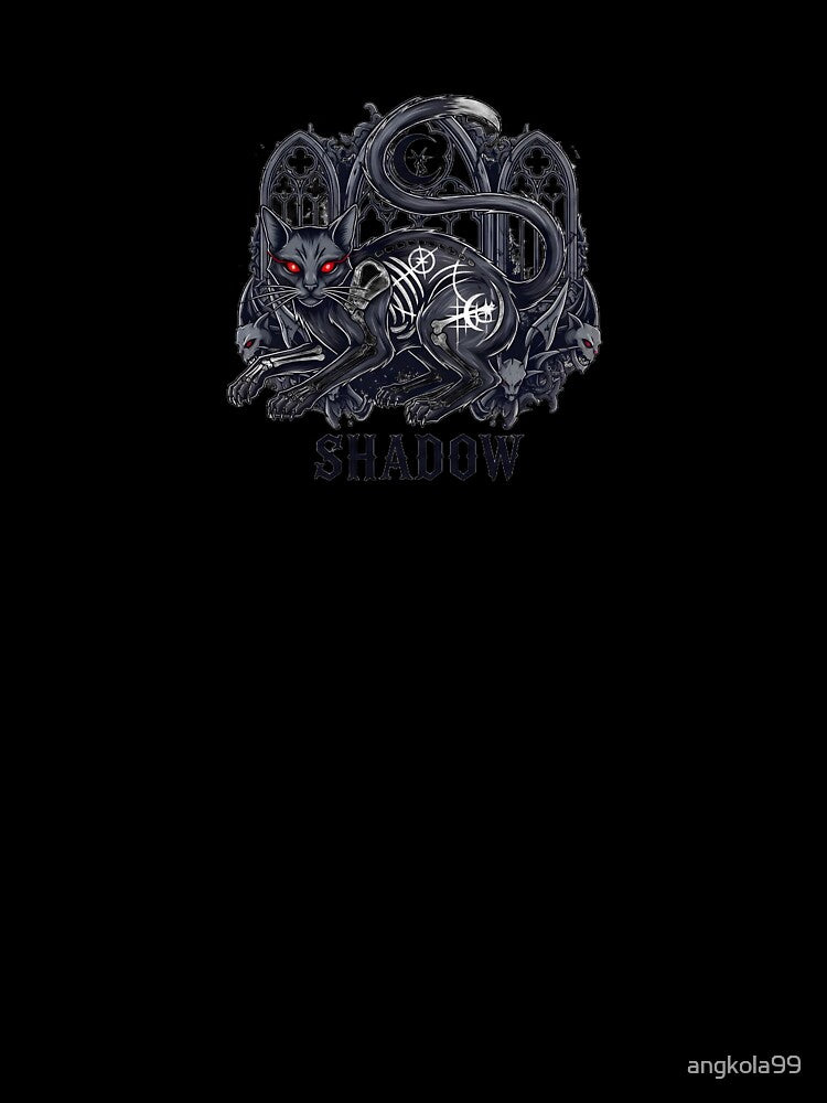 cat t shirt design, gothic streetwear graphic t shirt vector, cat dark art streetwear  white background without text by angkola99