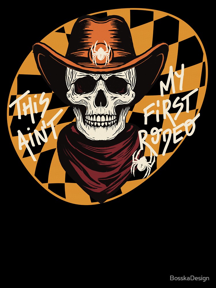 Cowboy skull retro vibe Halloween design by BosskaDesign