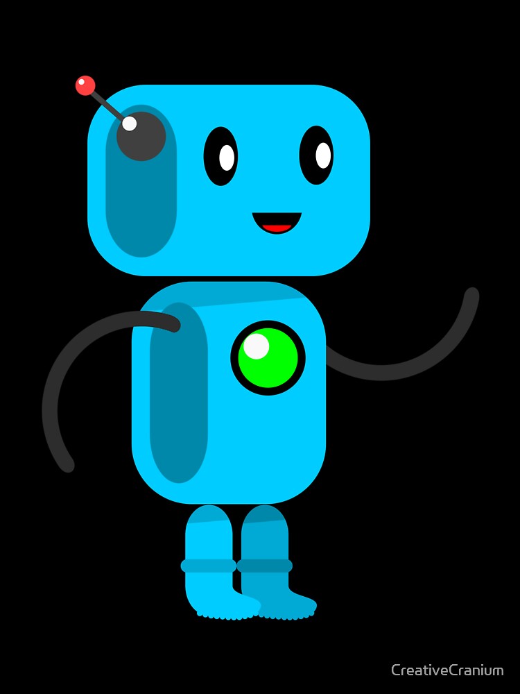 Adorable Robot With A Precious Face Drawn in The Kawaii Style by CreativeCranium