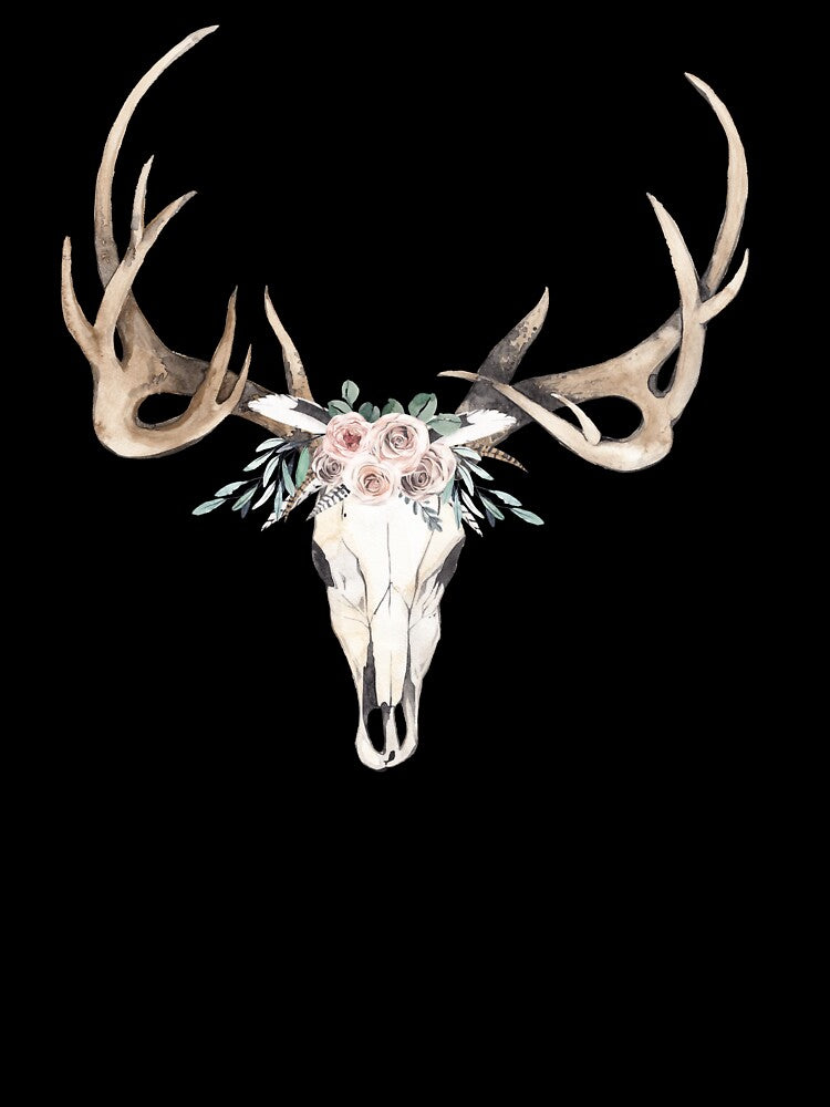 boho floral skull by kpapiez