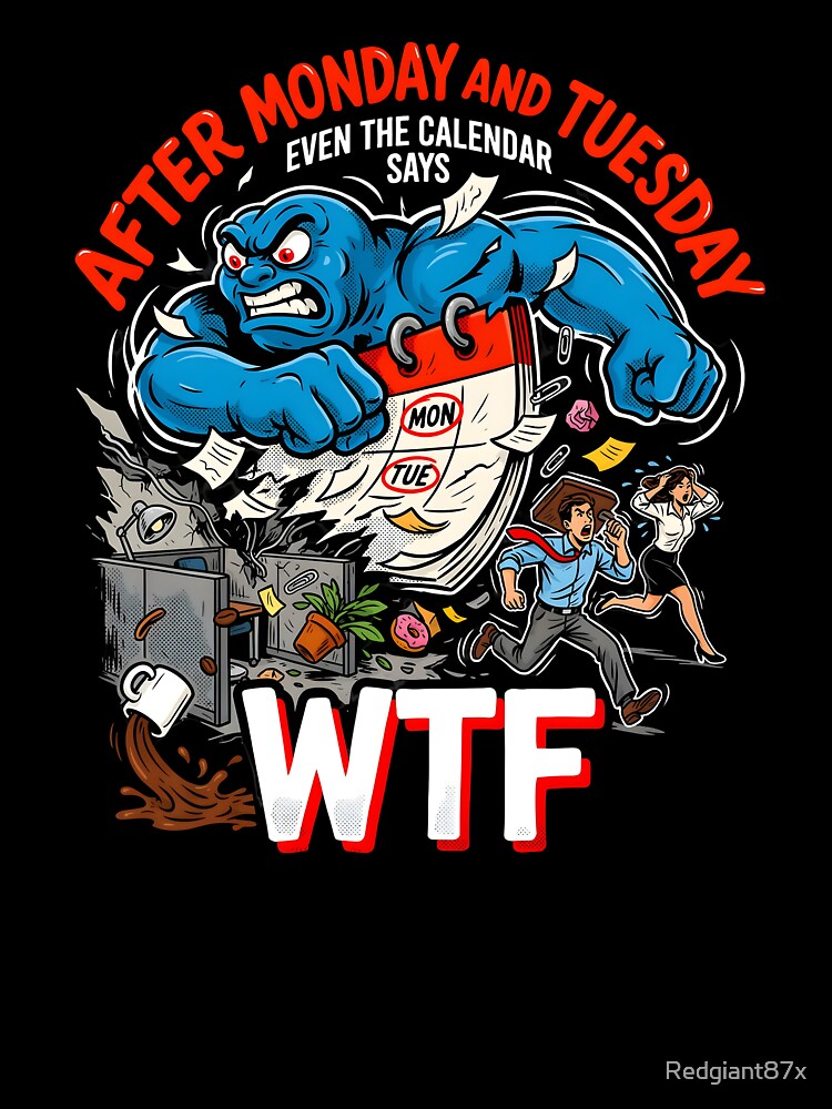 After Monday and Tuesday Even the Calendar Says WTF Sarcastic Work Week by Redgiant87x