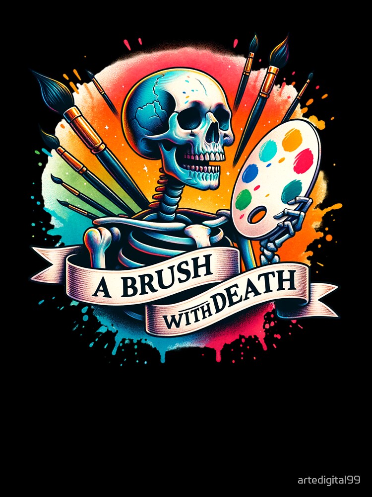 Artist Skeleton Watercolor – Creative Design for T-Shirts, Mugs, Stickers & More by artedigital99