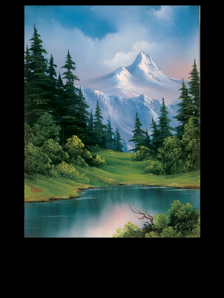 Bob Ross Mountain Serenity Black by Bob Ross Official Merch Shop