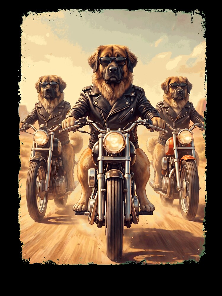 Funny Leonberger Motorcycle Meme Dog Lover by DoodleTortle