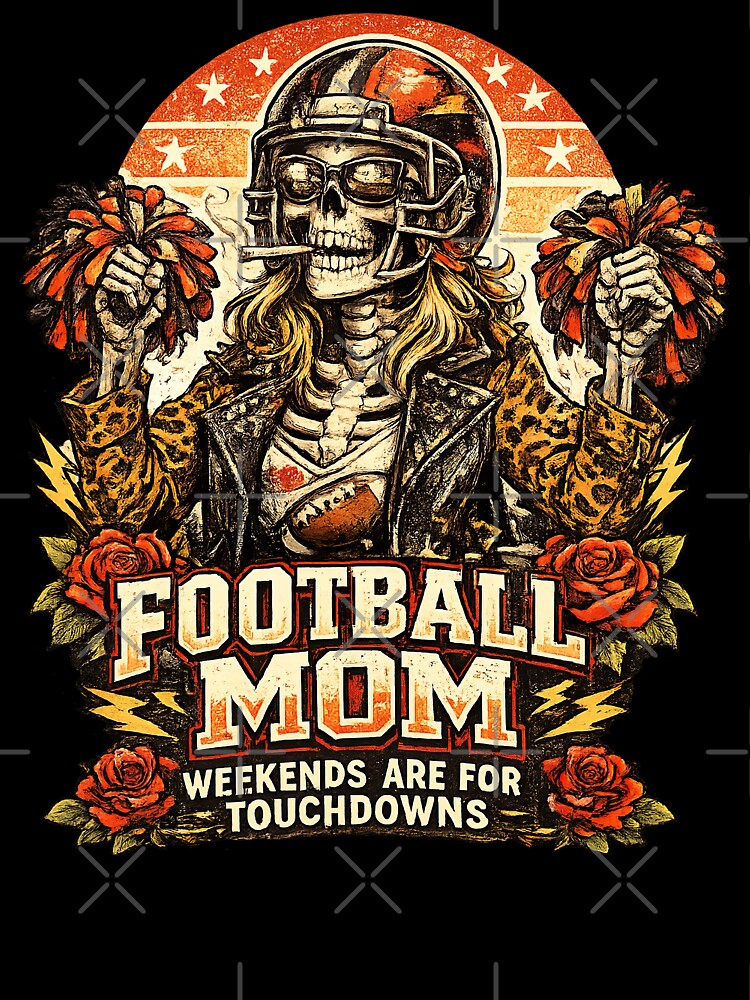 Football Mom, Retro Vintage Style Skull Mom by graphic-genie