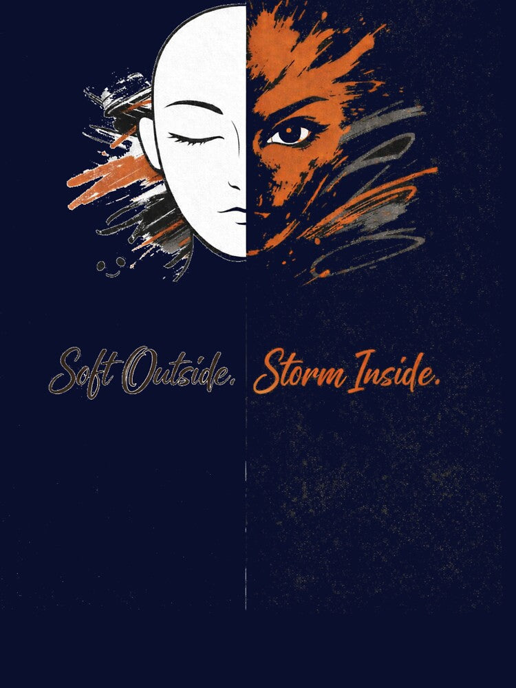 Soft Outside Storm Inside T-Shirt  Sticker Art by KDesignCrafts