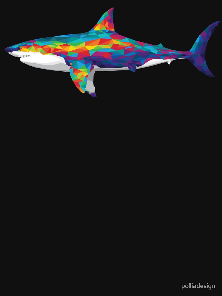 Geometric Rainbow Shark by polliadesign
