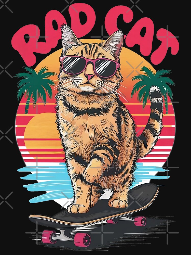 RAD CAT ON A SKATEBOARD by Catzy Live®
