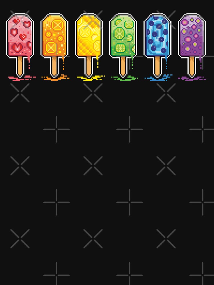 A Rainbow of Melty Popsicles Pixel Art by HeatherUnderground