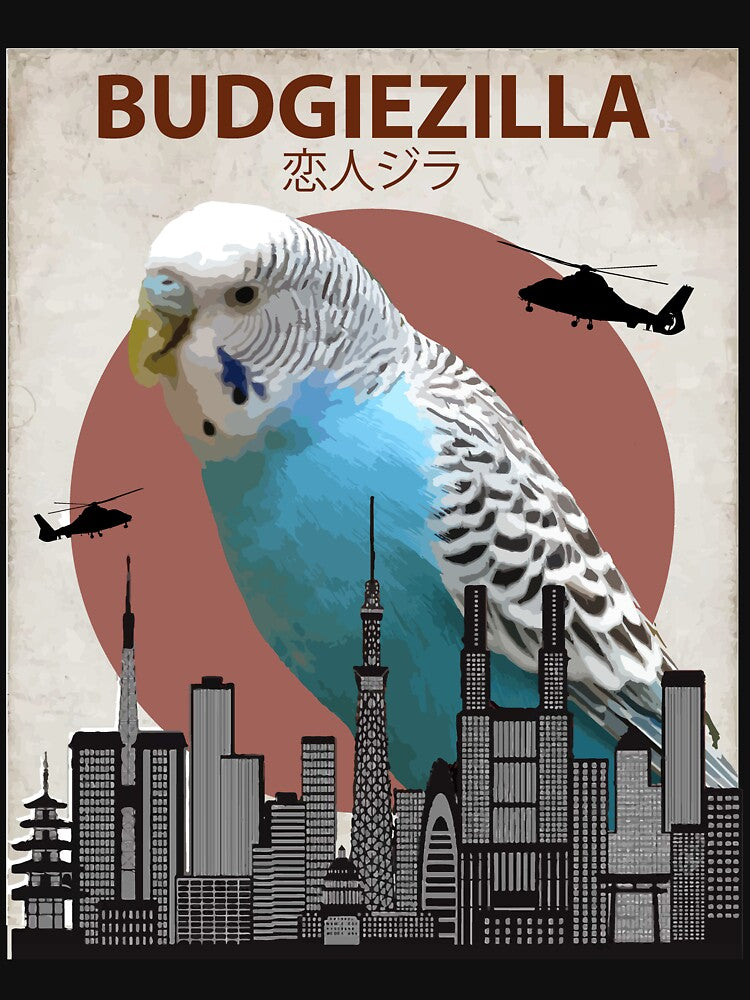 Budgiezilla Budgie Budgerigar Parakeet Giant Parrot Monster by Animalzilla