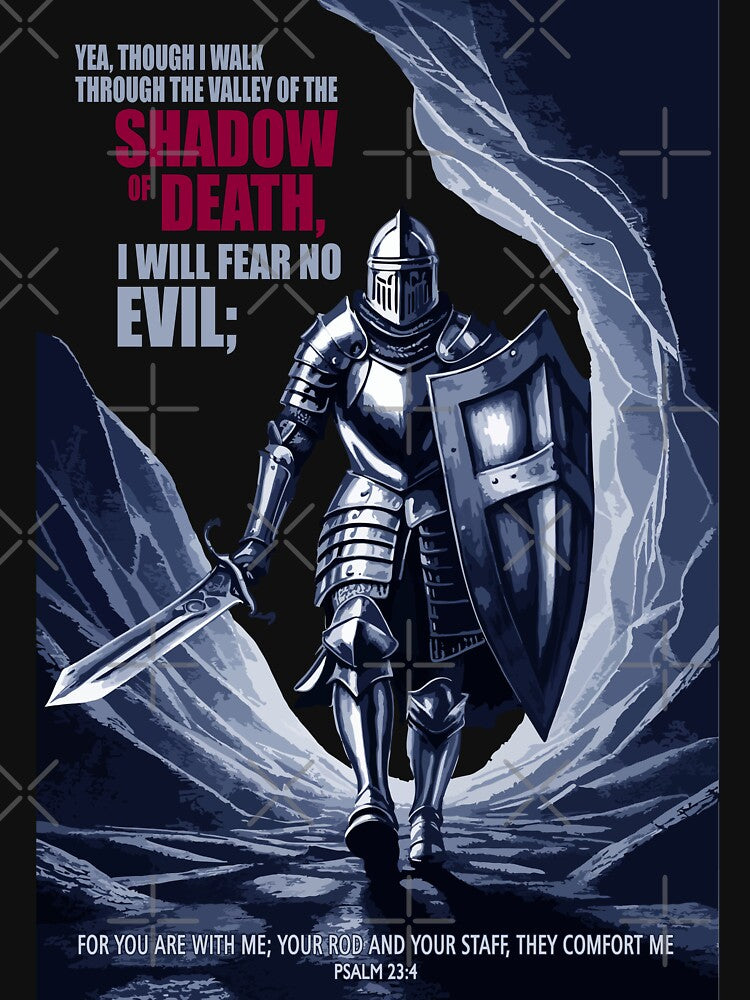 Christian Faith Knight Design based on Psalm 23:4 by philippo artworks