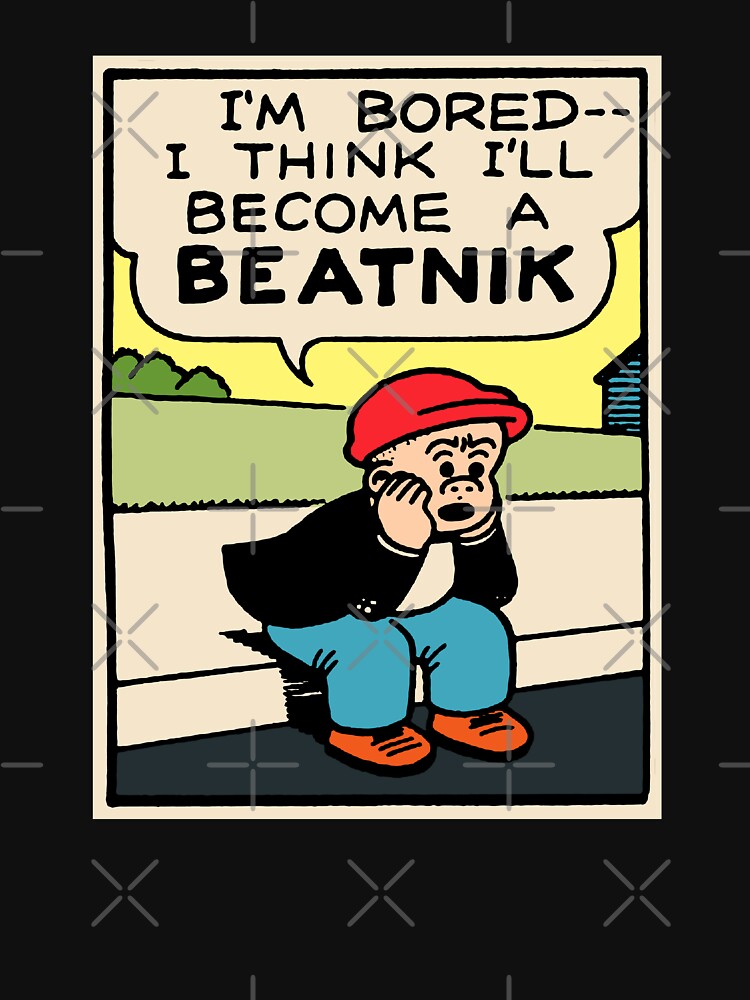 Bored Beatnik Sluggo Style Vintage Retro Pop Art Parody Comic Graphic by wmxdesign