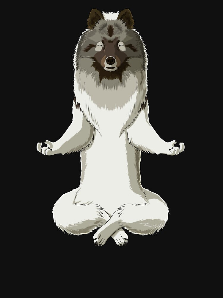 Meditating Keeshond Dog by alwe-designs
