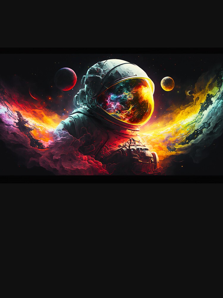 Surreal Spacescape of Astronaut in Nebula by ConnerCreations