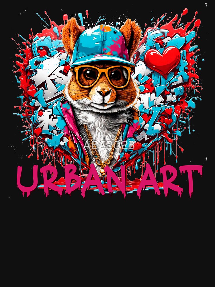 Urban heart graffiti with squirrel by PETS ABC