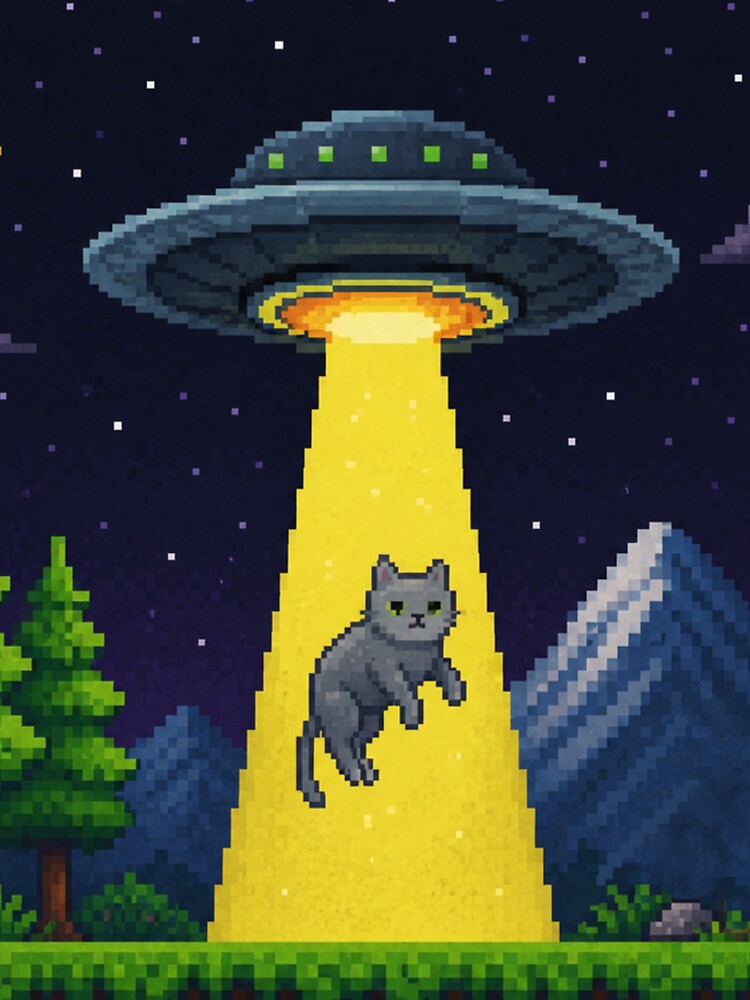 Abducted Pixel UFO Cat by Nol1ytv