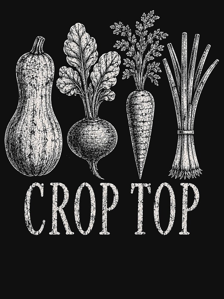 Crop Top Funny Gardening Pun Vegetable Art by Kladhadredo