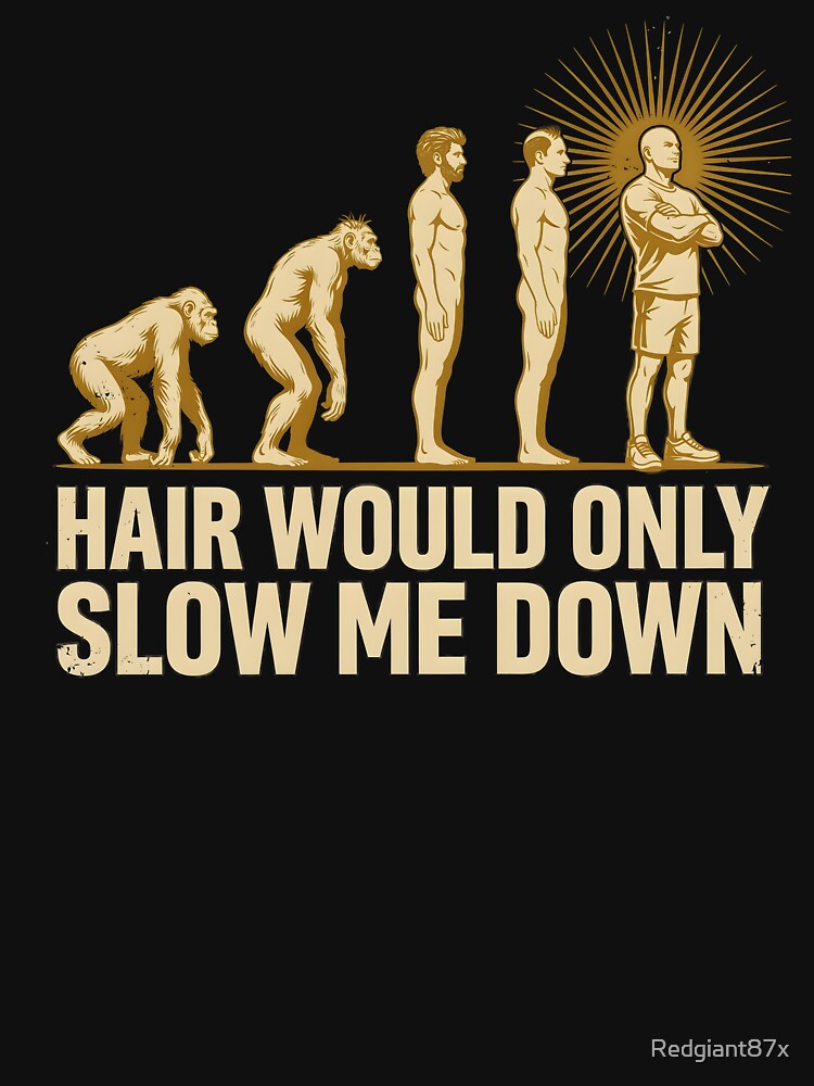 Hair Would Only Slow Me Down Dad Humor Proud Bald Dad Sarcastic Humor by Redgiant87x