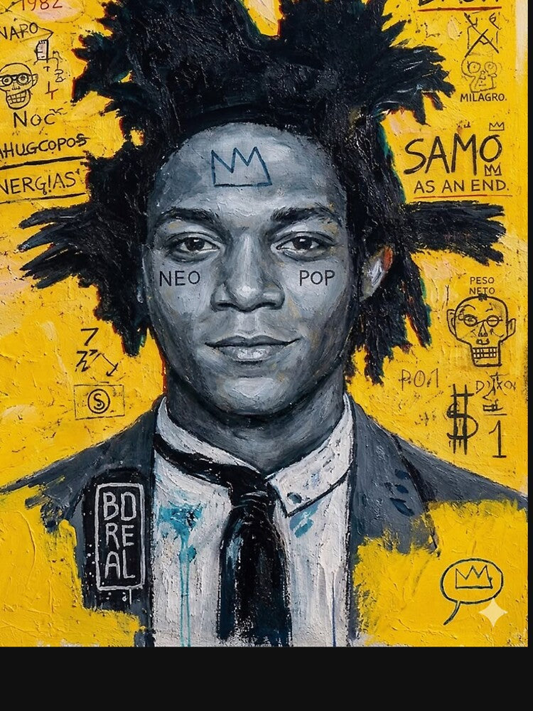 bash 2 , a portrait of Jean Michel Basquiat by Boreal Apparel