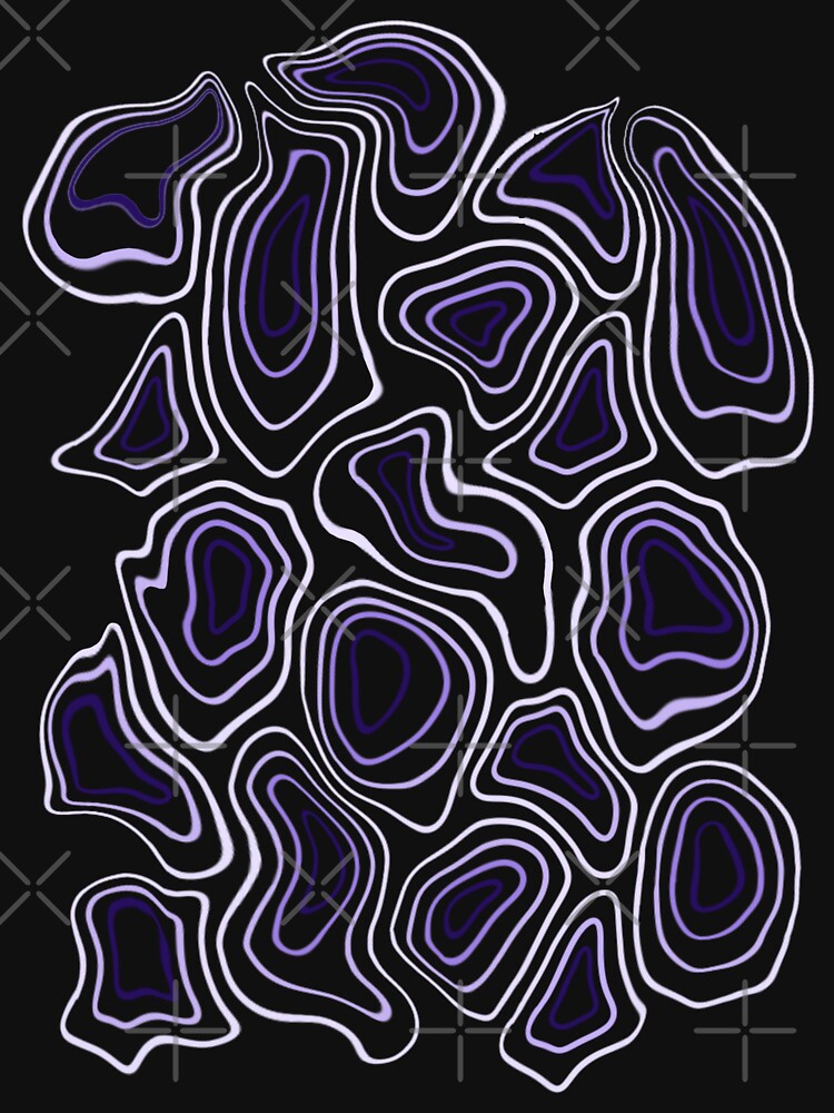 Purple Minimalist Geode Drawing by velvetearth