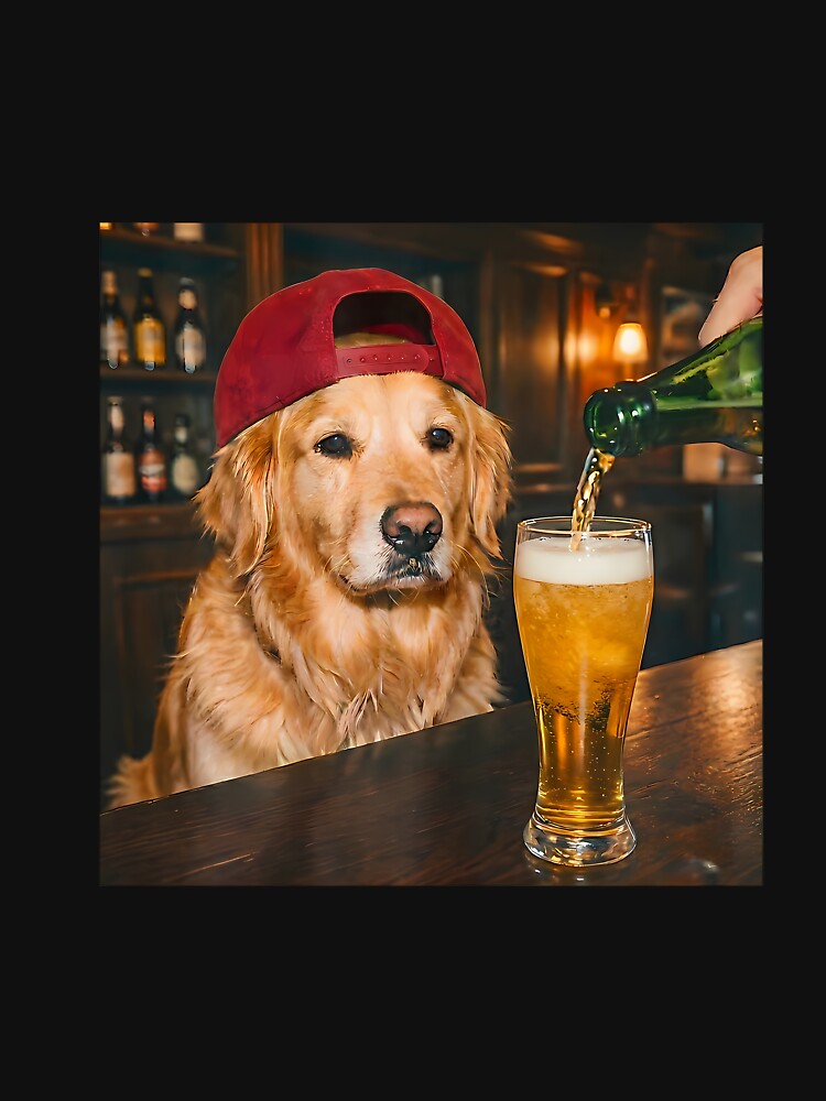 Funny Golden Retriever Drinking Beer Meme by FrankIsabel