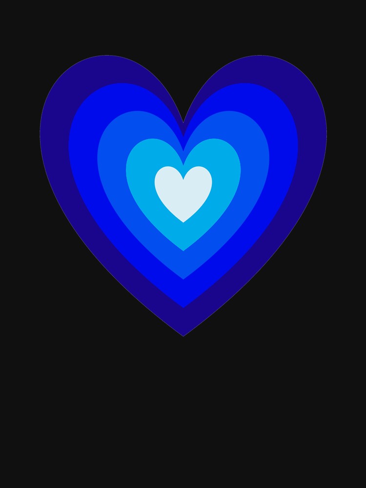 Blue Aesthetic Retro Y2K Layered Heart in Heart by Aesthetic Crew