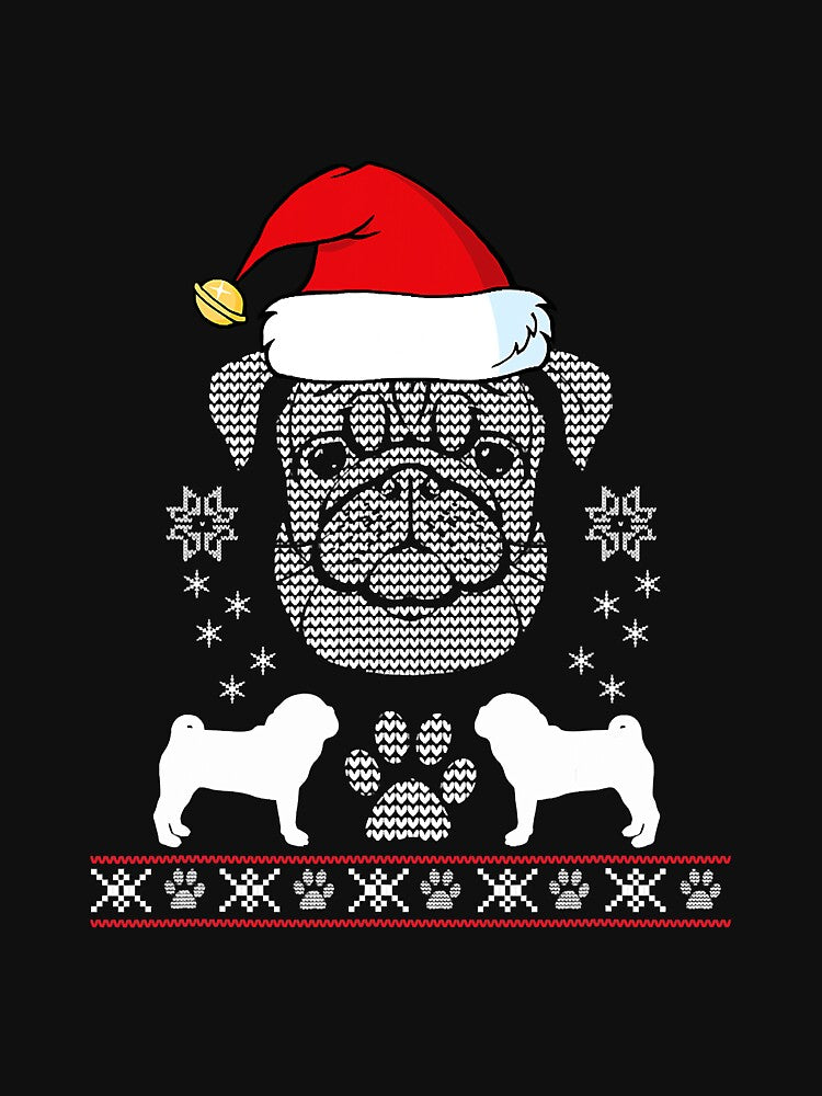 Santa Pug Dog Breed Holiday Ugly by frank3826