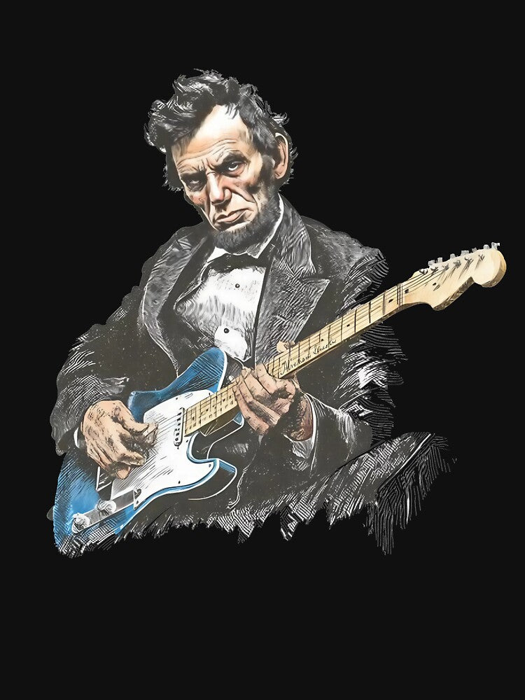 Abraham Lincoln - Funny Abraham Lincoln Guitar, Vintage History Music, Abe Lincoln  Gift for Music Lover , 1776-2026 USA 250th Anniversary Vintage 4th of July by Jeffasmooren