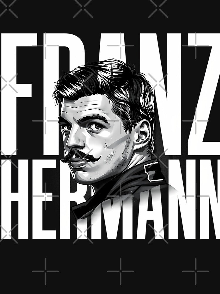 Franz Hermann Portrait - F1 Driver Black  White by RDXRekall