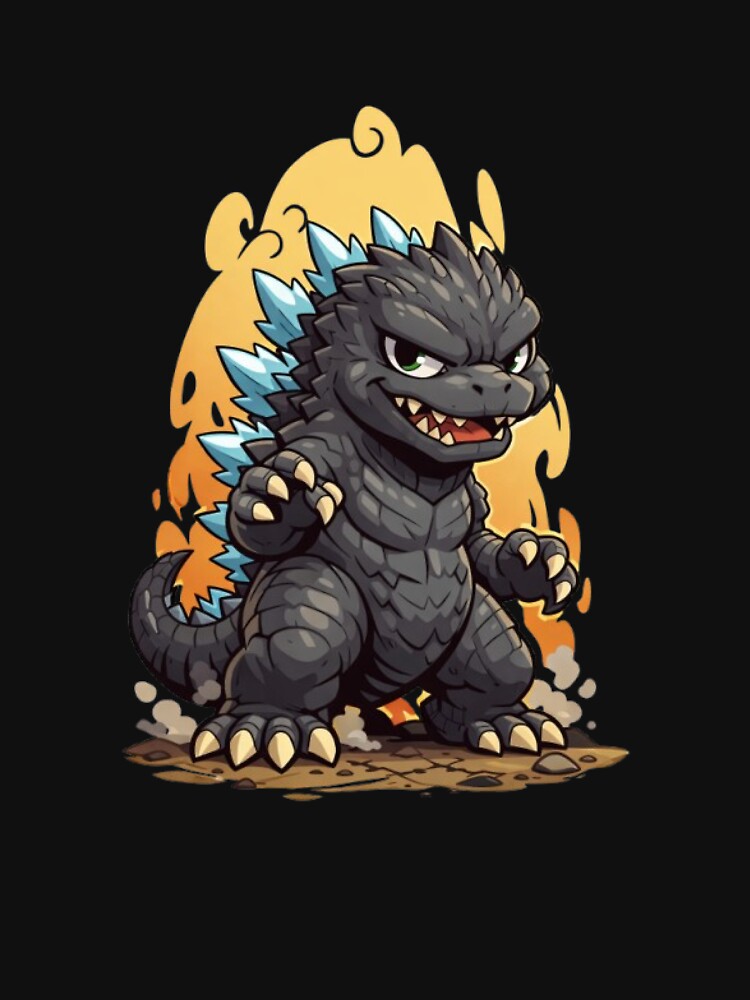 Chibi Godzilla Monster Illustration by FLATVAC STICKER