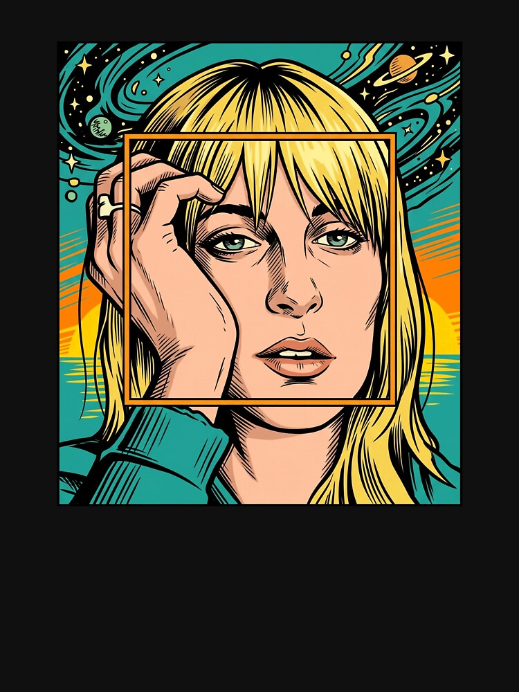 Ego Death Cosmic Surreal Retro Comic Girl Portrait by Brilleking