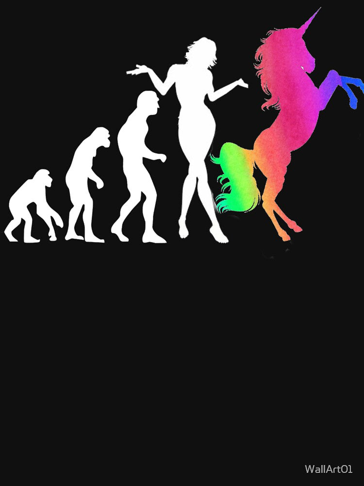 Rainbow Unicorn Evolution Of Woman by WallArt01
