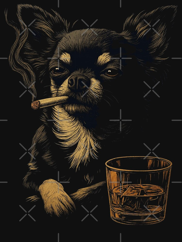 Chihuahua Smoking Cigarette Whisky Lover Funny Dog by love3617
