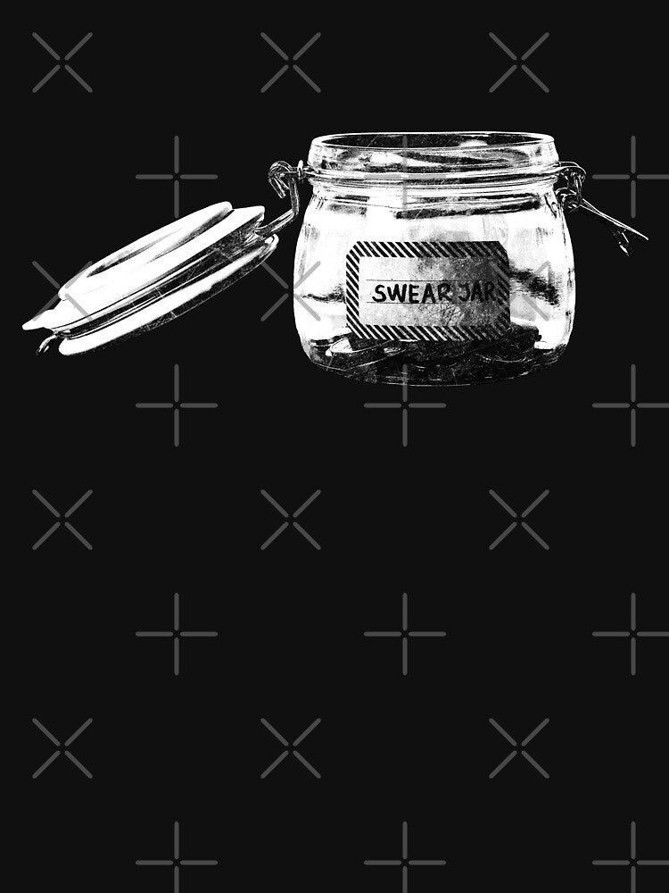 Empty Swear Jar Open Lid Dark Humor Glass Art by Ghoul Enterprises