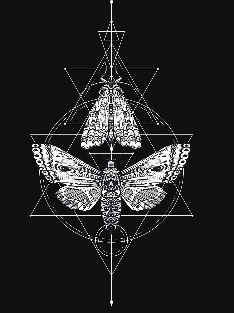 Skull Moth & Sacred Geometry • Goth by Rike Mayer