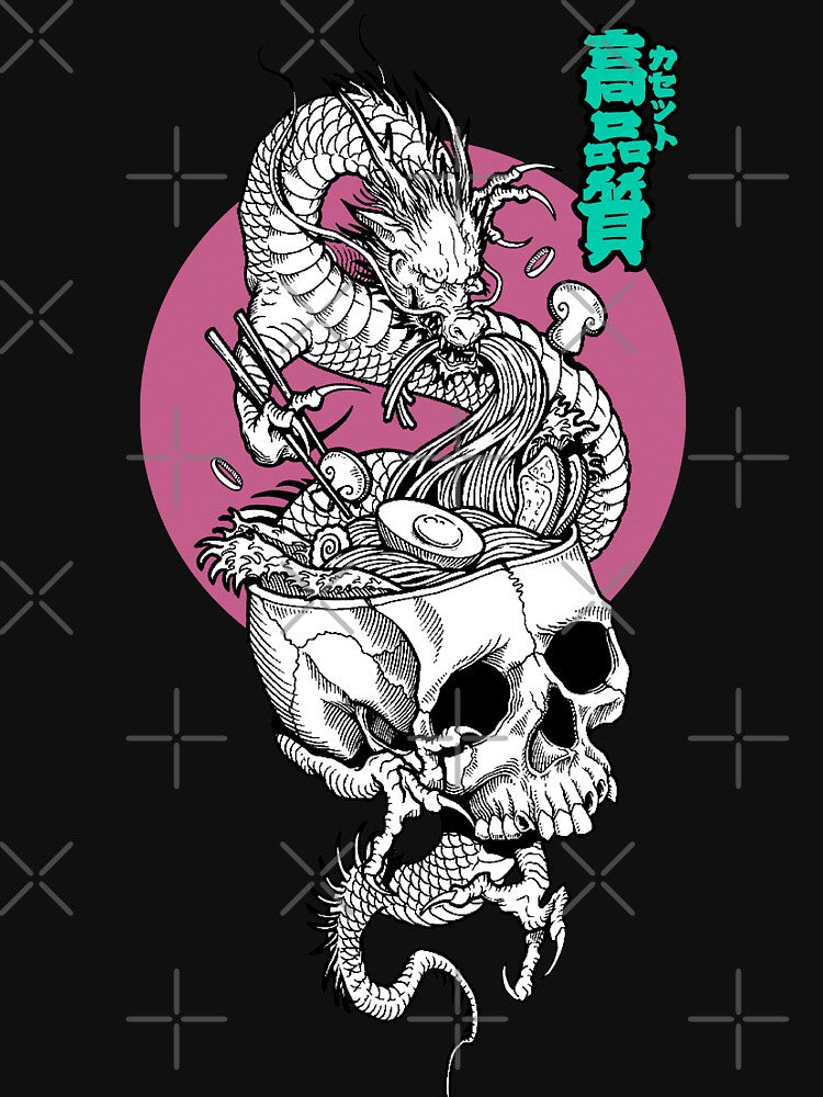 Holographic Japanese Vaporwave Dragon Ramen by OWLvision33
