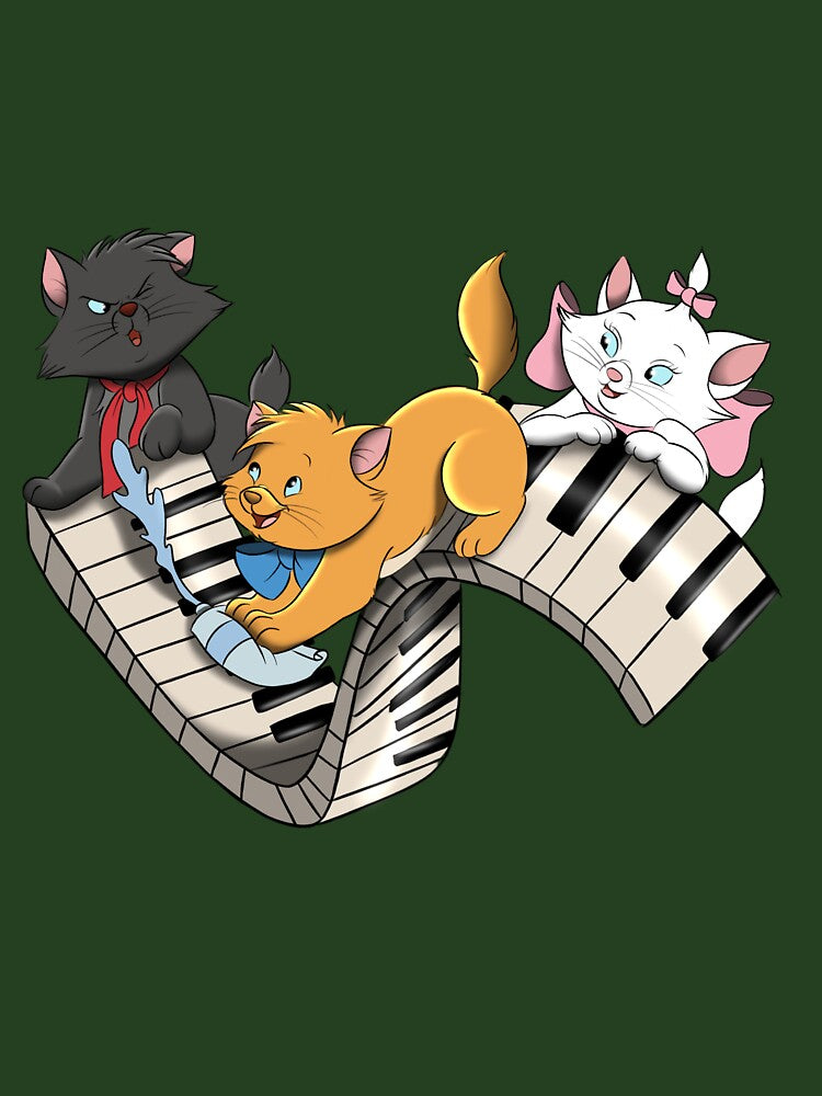 Piano kittens aristocats by Leahsartworks