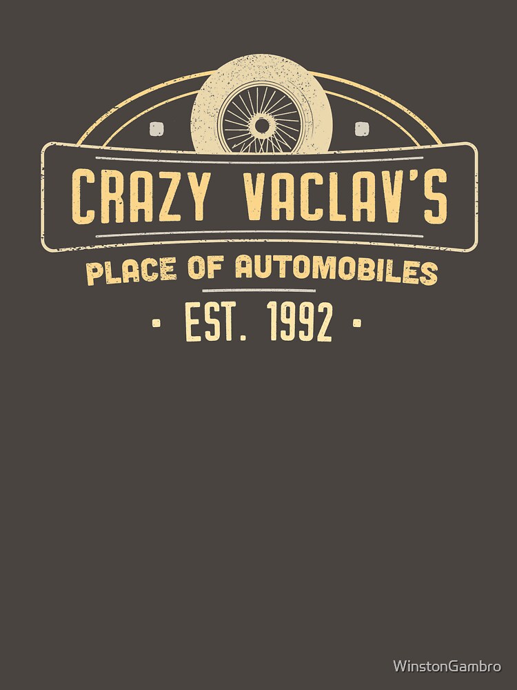 Crazy Vaclav's Place of Automobiles (Yellow) by Winston Gambro