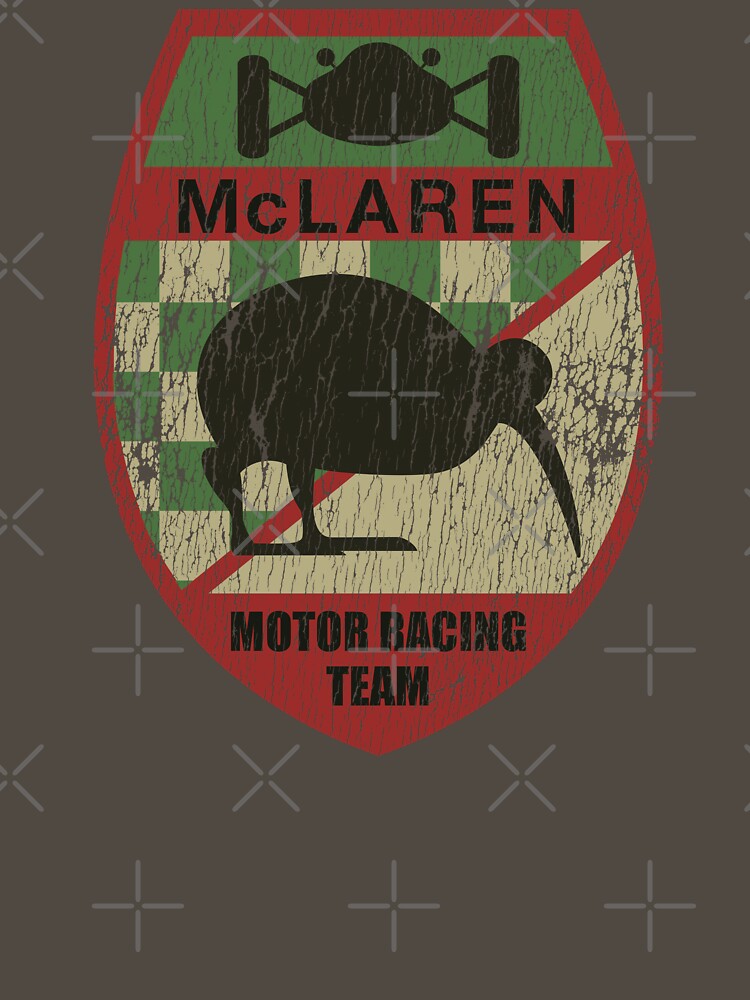 Bruce McLaren Motor Racing Team first logo - 1963 - aged, worn print by retropetrol