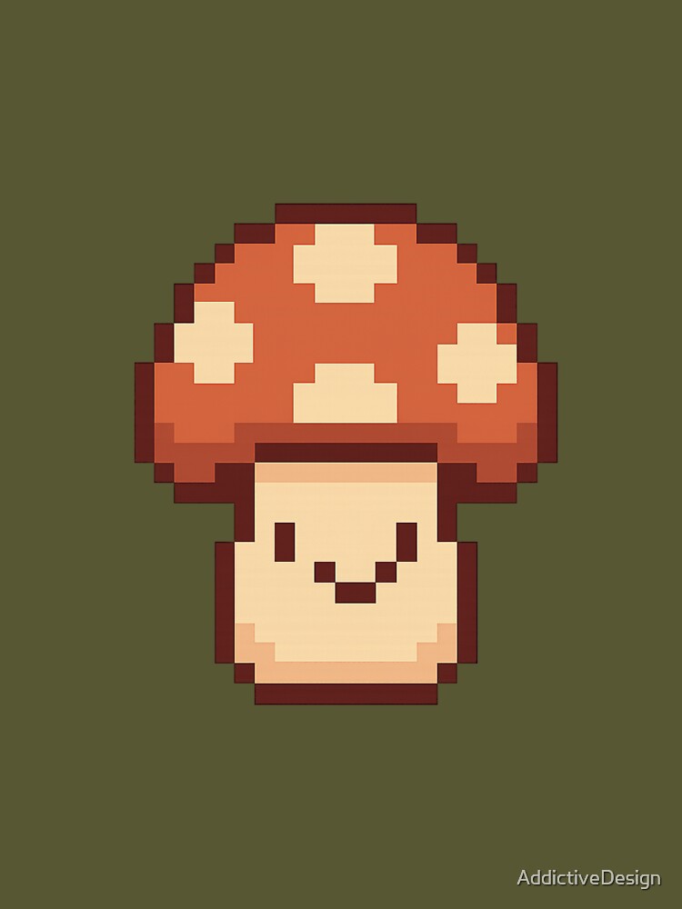 Pixel Mushroom – Cute Retro 8-Bit Forest Design by AddictiveDesign