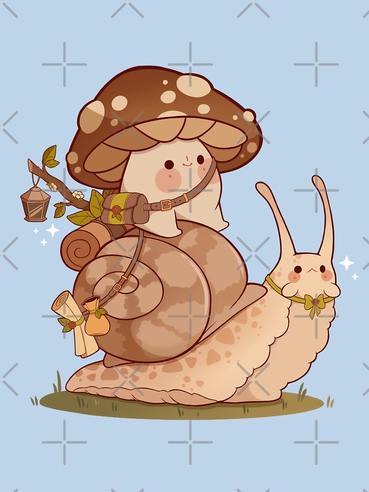 Cute mushroom and snail friend by Rihnlin