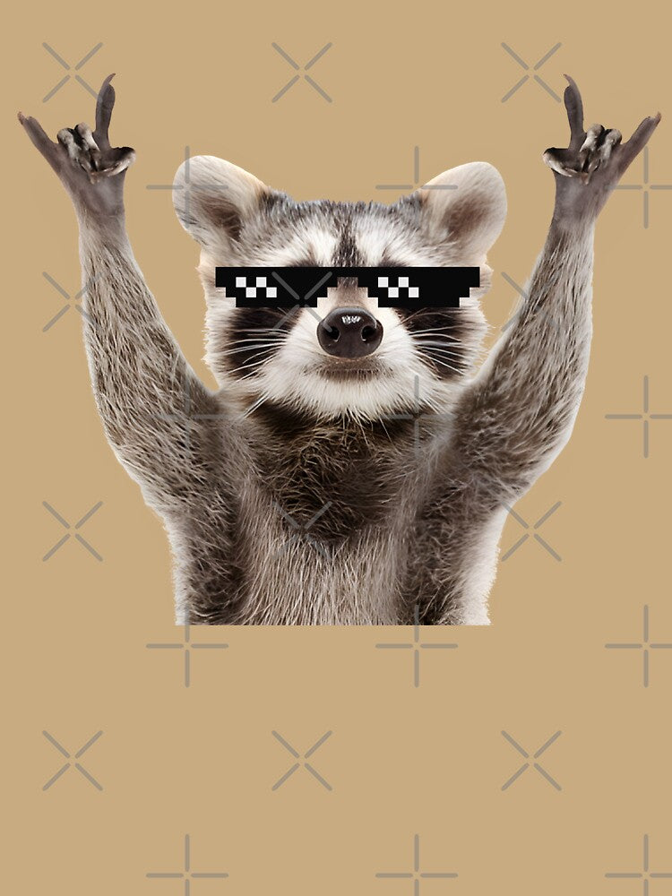 Raccoon Rock Sign Funny Glasses by stickersworld31
