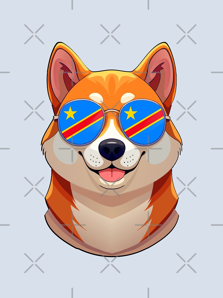 Vintage Patriotic Shiba Inu Congolese Flag by DreamBrushy