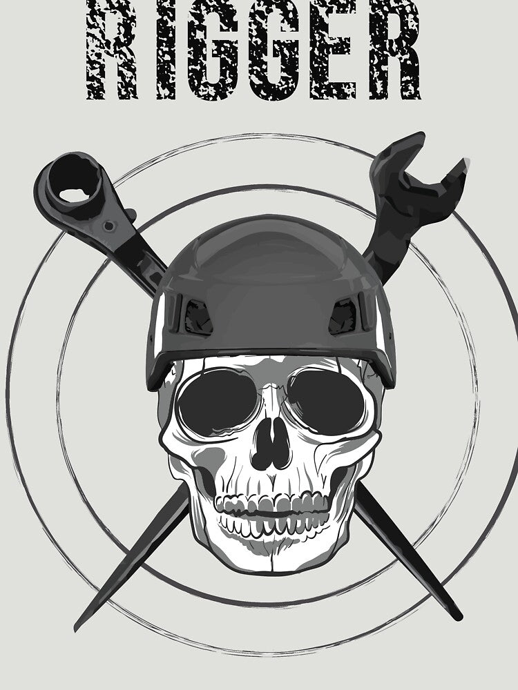 tower climber rigger tough skull design by TradesTees