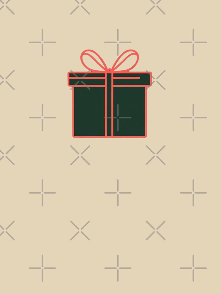 Minimalist Green Gift Box Outline with Ribbon Holiday Design by gk-creations
