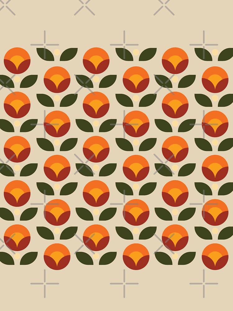 Retro Warm Flower Bud Pattern by kjeppson