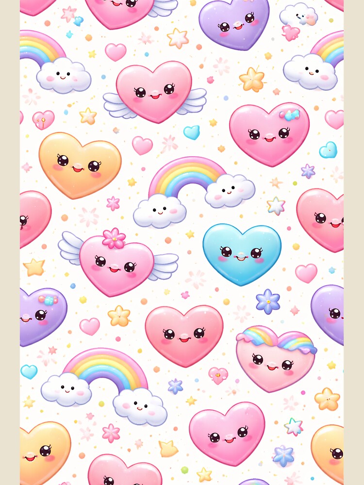 Cute Kawaii Hearts Pattern – Pastel Love Design by DrizzyV