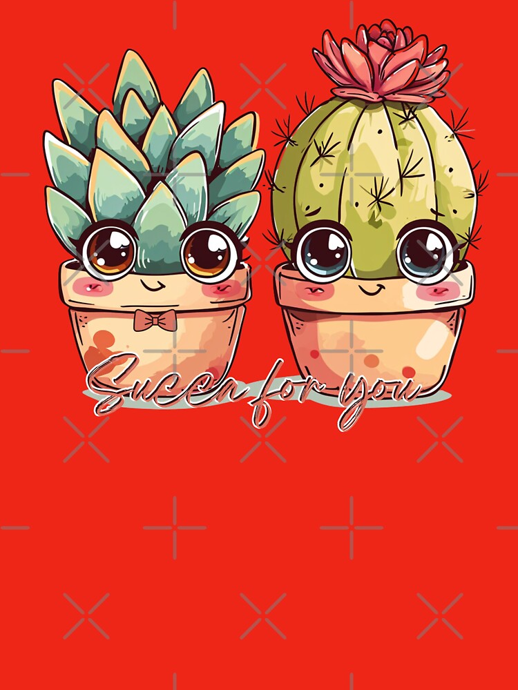 Adorable Succulent Couple Design - Perfect for T-Shirts, Mugs, Stickers & More by TheJerseyFolks