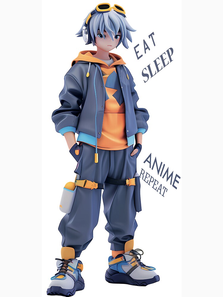 Eat Sleep Anime Repeat - Funny Otaku Quote T-shirt design by DINKLAB